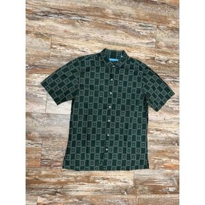 Mens Tori Richard Green Short Sleeve Button Up Hawaiian Tropical Shirt Size Med
